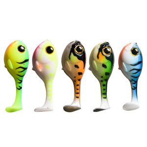 8.8G 6CM micro soft plastic fishing lure T tail soft lure with hook bass fishing sinking lure