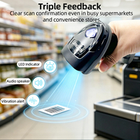 Escáner de Códigos JINGXIN con Triple Alerta LED, Sonido y Vibración, Lector de Códigos de Barras Inalámbrico de Manos Libres para Cajas Registradoras de Tiendas Minoristas