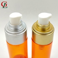 Haute qualité 60 ML PET orange lotion bouteille bouche de canard pompe bouteille semi transparent bouteille d'eau avec peinture pompe