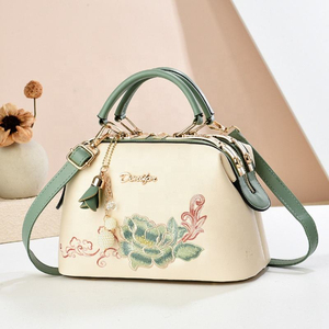 Luxury Embroidered PU <b>Leather</b> Tote <b>Bag</b> with Zipper Closure Waterproof Chain Strap-Mother's Birthday Gift for Women - Product Image 2