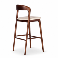 Chaise de bar en bois moderne, tabouret de bar en bois massif, chaise de bar confortable pour café et restaurant