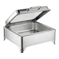 Gewerblicher 8L Edelstahl-Buffet-Chafing-Dish mit Alkoholbetrieb und Manueller Temperaturregelung, Hotel-Speisenwärmer