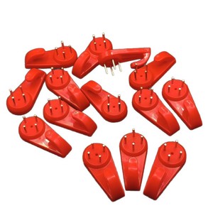 Red Seamless <b>Nail</b> Hooks For <b>Wall</b> Hanging Photo Wedding Decor Invisible Load Bearing Punch Free ABS Plastic Novelty Hooks - Product Image 3