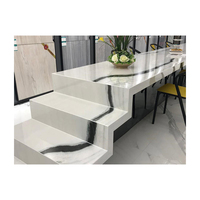Carreaux de Table basse en marbre blanc panda naturel poli pour comptoir Standard d'île de Table à manger de dessus de cuisine