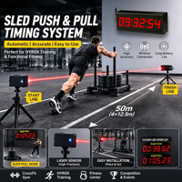 Minuteur intelligent sans fil HYROX Sled Push Pull avec capteur, compteur automatique de tours et de temps, minuteur numérique pour la gym, idéal pour les entraînements CrossFit et HYROX Sled.