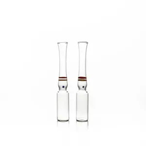Ampolla de vidrio de borosilicato ámbar de 2ml uso cosmético médico