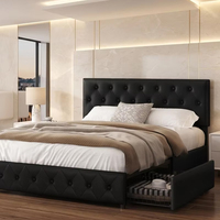 Modernes Gepolstertes Kunstleder-Doppelbett mit Stauraum King/Queen Size Schlafzimmermöbel 3 Jahre Garantie
