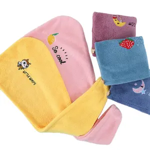 Microfiber Hair Drying Fast Hair Dryer Towel Turban Wrap Towels Women Hair Bonnet Novelty Microfiber Fabric Plain Knitted 300gsm