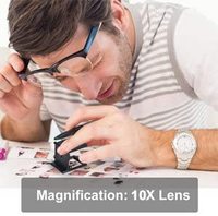 Mini 15x loupe portable pliante lunettes testeur de lin avec lampe à LED pour textile