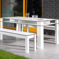 Table de salle à manger extérieure compacte en stratifié durable et imperméable Jialifu 12 mm
