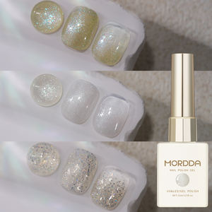 طلاء أظافر جل حليب جوز الهند الخفيف 15-3 ألوان مع صمغ لامع للصالونات للاستخدام طويل الأمد - Product Image 3