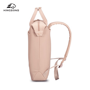 Kingsons Women's <b>Backpack</b> Pink <b>Lightweight</b> Solid Color Soft Handle Interior Zipper Pocket Leisure Travel <b>Backpack</b> - Product Image 3