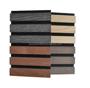 Âm Thanh Hấp Thụ Akupanels PET Cảm Thấy Gỗ Veneer Slat Tấm Tường Để Trang Trí