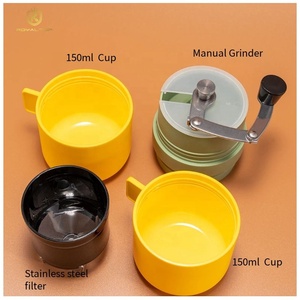 Moulin à café portable pour camping en plein air Cafetière goutte à goutte à double tasse avec <span class=keywords><strong>broyeur</strong></span> manuel à fraises coniques - Product Image 2