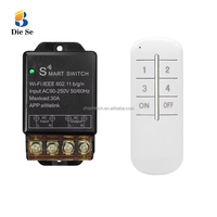 Controlador de Interruptor Inteligente WiFi Ewelink con Código de Aprendizaje, 110V 220V 30A, 6 Botones, Alcance de 50m, Interruptor de Pared para Luz, Módulo de Voz con Temporizador Alexa