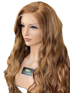 Venta al por mayor de lujo de cabello humano virgen europeo para la peluca de la onda del cuerpo con transparente para el encaje prearrancado línea del cabello para las mujeres - Product Image 3