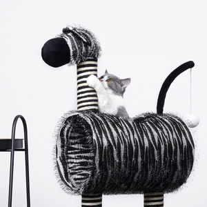 Produttore all'ingrosso carino a forma di zebra nero bianco gatto Scratcher albero condominio - Product Image 2