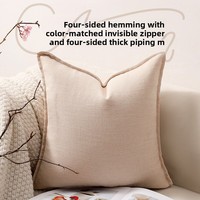 Housse de coussin carrée rétro en lin pressé pour canapé et dossier de salon, vente chaude transfrontalière en dropshipping