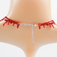 Collier ras du cou rouge vampire d'Halloween Sautoirs dégoulinants de sang pour accessoires de déguisement pour femmes filles