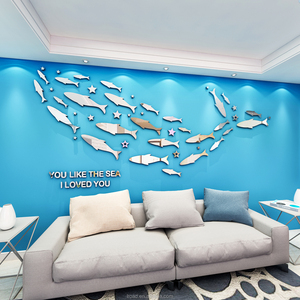 Style nordique créatif <span class=keywords><strong>poisson</strong></span> stéréo mur acrylique décoration autocollant décor à la maison pour salon chambre décoration murale - Product Image 6