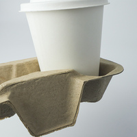 Plateau porte-gobelets en pâte à papier, support pour 2 tasses à café à emporter pour les commerces de vente à emporter, les bars à jus, les épiceries et les restaurants