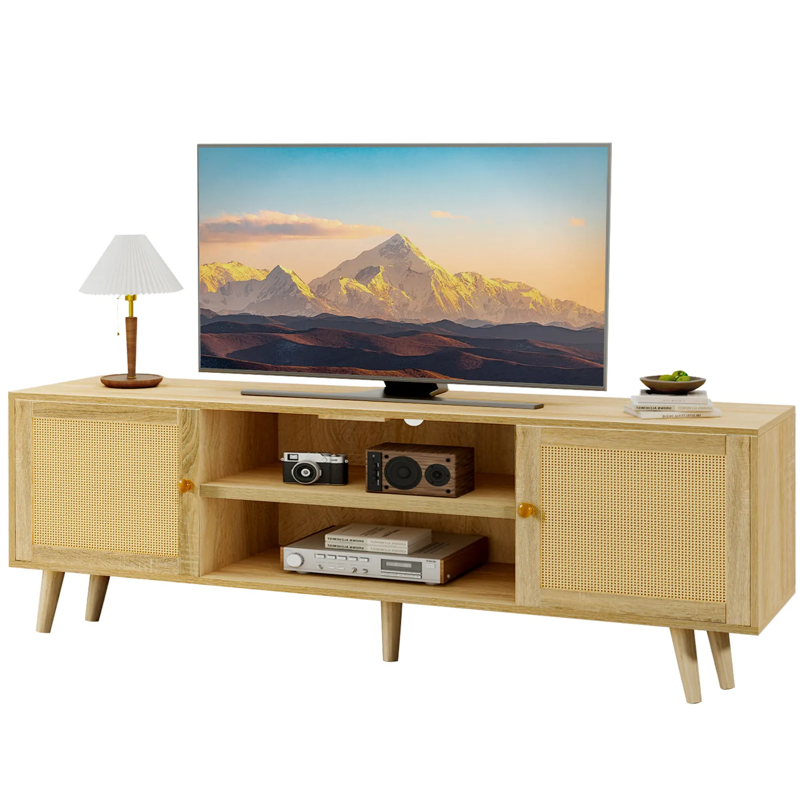 Ротанг ткацкая деревянная гостиная ТВ шкаф для дома Мебель для общего использования