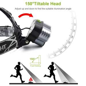 Linterna frontal LED recargable de 20000 lúmenes con 6 modos y regulador de intensidad para camping, ciclismo, caza y actividades al aire libre de DB - Product Image 6