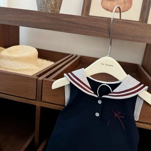 Child Star Circle Girls Sleeveless Sailor Collar Dress Breathable Pleated Skirt School Style - Product Image 2