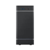 Casing CPU Mid Tower Kantor ES-GAMING, Hitam, Ringkas, Baja, Micro-ATX, Vertikal, untuk Komputer Desktop Kantor dan Rumah