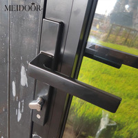 Puerta Exterior de Aluminio Meidoor Villa, Puerta Francesa Abatible con Rejilla de Aluminio y Vidrio para Apartamento, Dormitorio, Supermercado, Impermeable