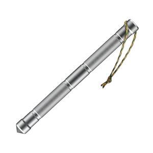 Bastón de Supervivencia Multifuncional de Aluminio, Herramienta Compacta de Autodefensa para Exteriores con Brújula, Gris G01-2 - Product Image 1