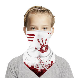 Dalam Stok Grosir Logo Kustom Merek Merek Segitiga Halloween Anak Bandana Syal Wajah Anak-anak Nneck Pelindung Kaki dengan Lingkaran Telinga - Product Image 6