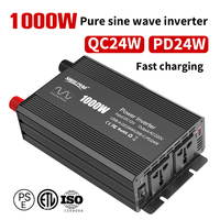 Vente flash Convertisseur de courant DC AC à onde sinusoïdale pure 12 volts 2000W 50Hz Convertisseur de courant pour voiture et maison avec chargeur USB de type C