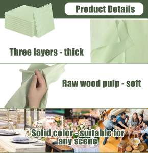 浅绿色扇贝形婚礼餐巾 |   云定个性化双层豪华餐巾 - Product Image 2