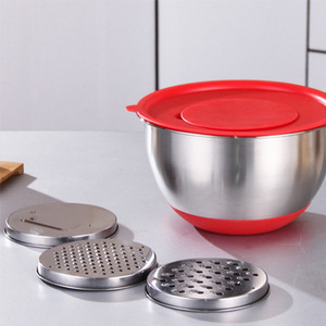 Tigelas para alimentos, tampas herméticas de silicone para armazenamento de alimentos de cozinha, tigela de mistura de salada com alça, fatiador - Product Image 5
