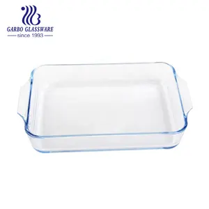 1.9L hình chữ nhật nhà bếp bakeware với xử lý Borosilicate nướng món ăn lò nướng an toàn nướng tấm đồ dùng nhà bếp nướng tấm bữa ăn tối