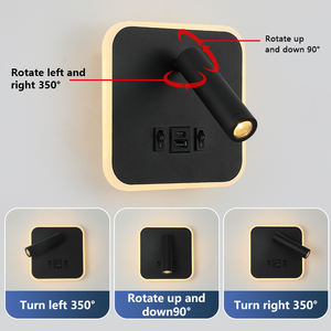 Lámpara de pared de estudio con puerto de interior moderno, lámpara de lectura de cabecera con fuente de luz LED para dormitorios de Hotel y hogar con interruptor - Product Image 4
