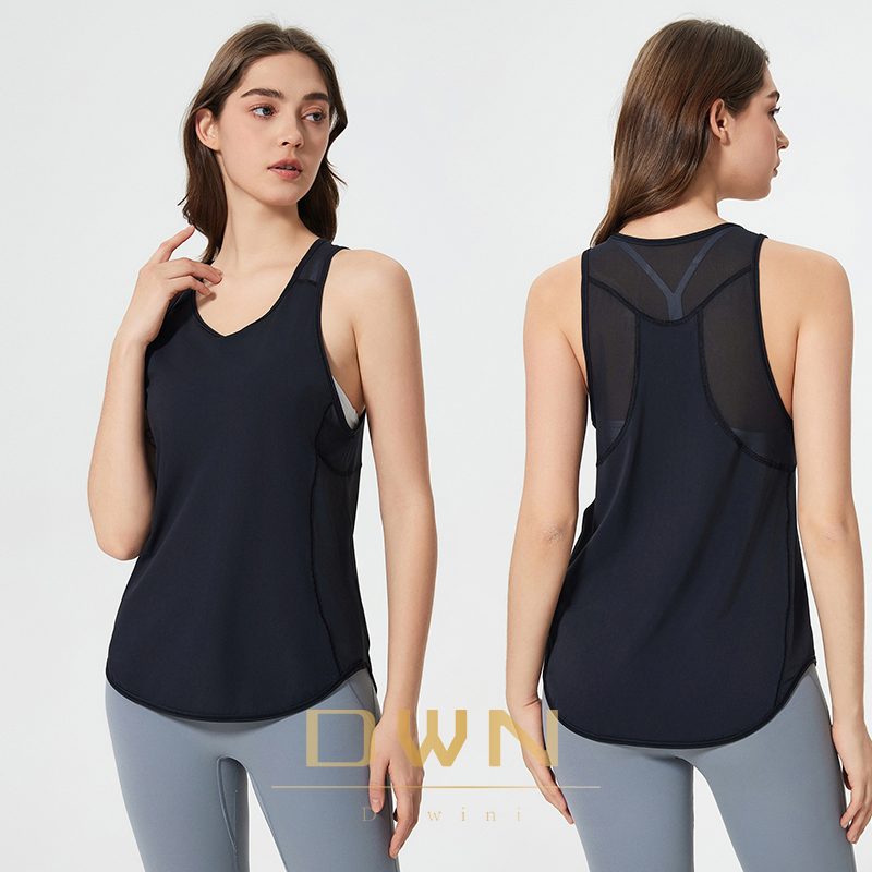 Spring and Summer New Fitness Running Beautiful Back Quick Drying Breathable Loose Sleeveless Sports Yoga Vest T-shirt Women