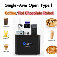 Station de café intelligente sans personnel, bras robotisé à 6 axes, en acier inoxydable, kiosque à café, impression photo personnalisée, nettoyage automatique