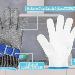 Gants de boucher anti-coupure en acier inoxydable 316L, personnalisables, résistance au coupure niveau 5, vente en gros, directement de l'usine - Product Image 6