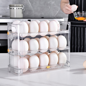 Egg Storage Rack 30 Eggs 3 Layer Flip Top <b>Refrigerator</b> Freshness Preservation Food <b>Container</b> - Product Image 5