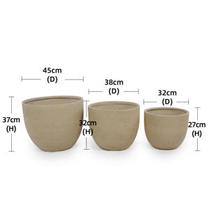 Pot de fleurs en céramique moderne de style américain, beige moucheté, en forme d'œuf, avec trou de drainage, écologique, durable, pour l'intérieur/l'extérieur - Product Image 2