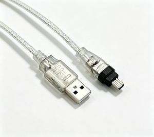 Nouveauté : Câble USB 2.0 transparent de 1,5 m, mâle vers Firewire IEEE 1394 4 broches <span class=keywords><strong>ILink</strong></span> DV, avec conducteur en cuivre pur pour appareils photo - Product Image 1