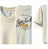 Camiseta Blanca - Nuevo Estilo de Verano para Hombre, Estampado Moderno de Hong Kong, Algodón Puro Retro Americano, Cómoda