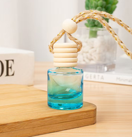 Diffuseur de parfum liquide suspendu 8 ml pour voiture avec bouchon en bois, flacon de parfum en verre à suspendre