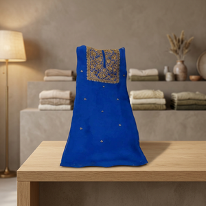 Conjunto de traje de organza sin coser para mujer con kurta, dupatta y pantalones, bordado a mano con cuentas y lentejuelas, estilo étnico indio festivo. - Product Image 2