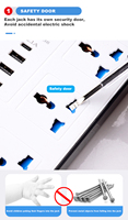 Multiprise électrique longue de 3 m, 6 prises, 3 ports USB, en cuivre, indice IP44, courant nominal 10A/16A, pour usage domestique et professionnel, prises UK, EU, AU