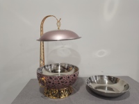 Chauffe-Plats Grande Capacité de Luxe pour Buffet, Design Doré, Idéal Mariages
