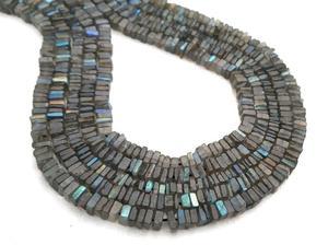 Perles de pierres précieuses de Labradorite de feu bleu naturel élevé forme carrée lisse Heishi pour la fabrication de bijoux de collier fait main en gros - Product Image 2
