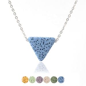 Collar triangular de piedra de Lava, difusor de aceite esencial, aromaterapia, piedra de roca volcánica - Product Image 3